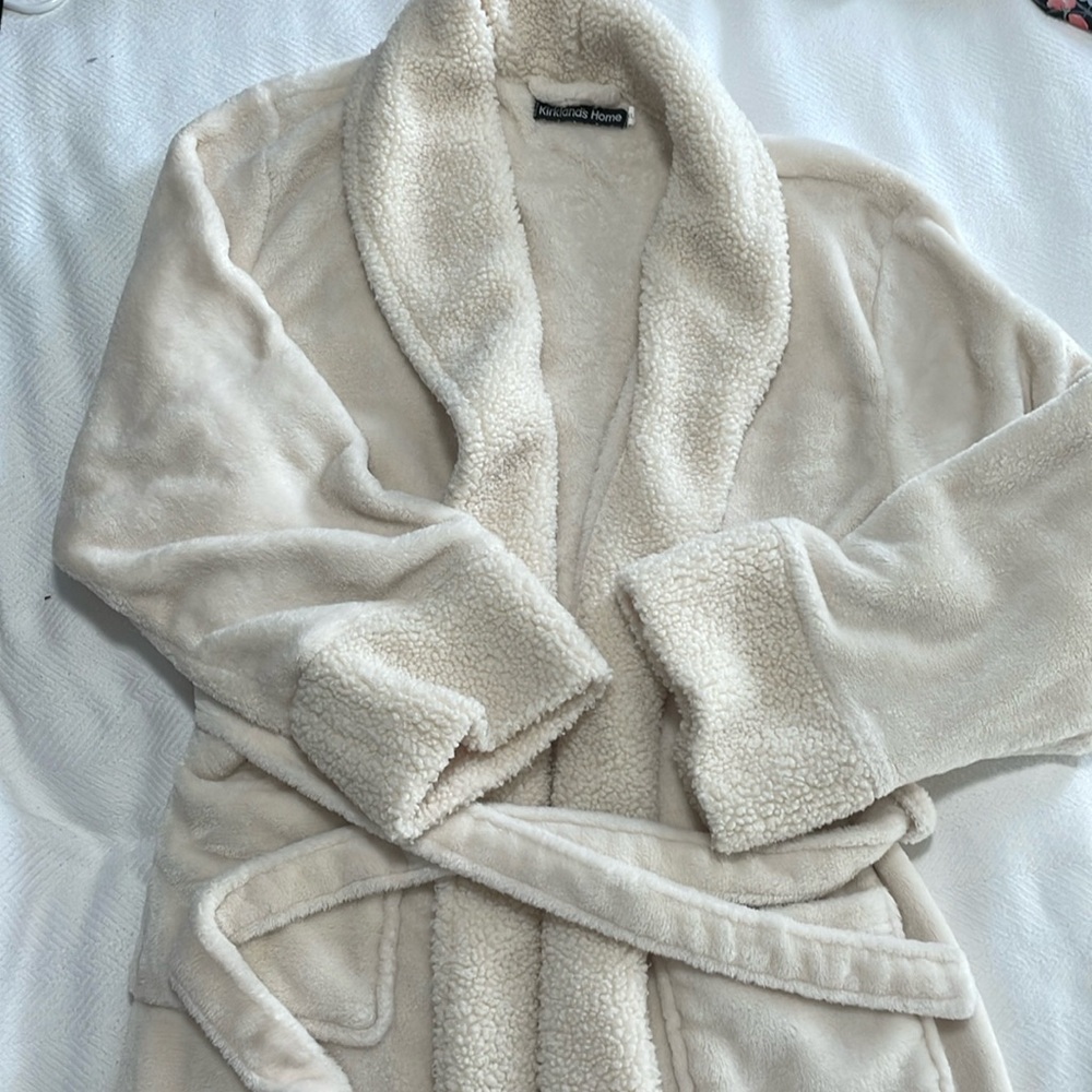 Kirkland’s home cream, plush robe